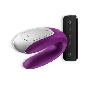 VIBRADOR DOUBLE FUN COM APP SATISFYER ROXO - Image 1