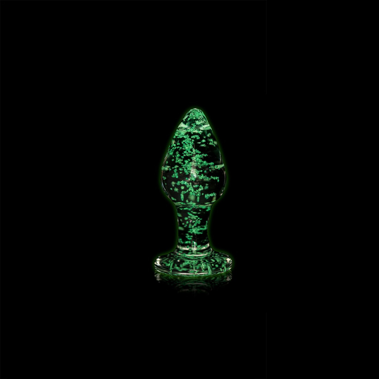 OUCH! - PLUG ANAL MEDIO EM VIDRO GLOW IN THE DARK