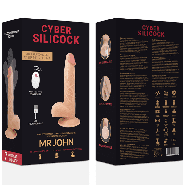 CYBER SILICOCK - VIBRADOR REALISTA COM COMANDO MR JOHN