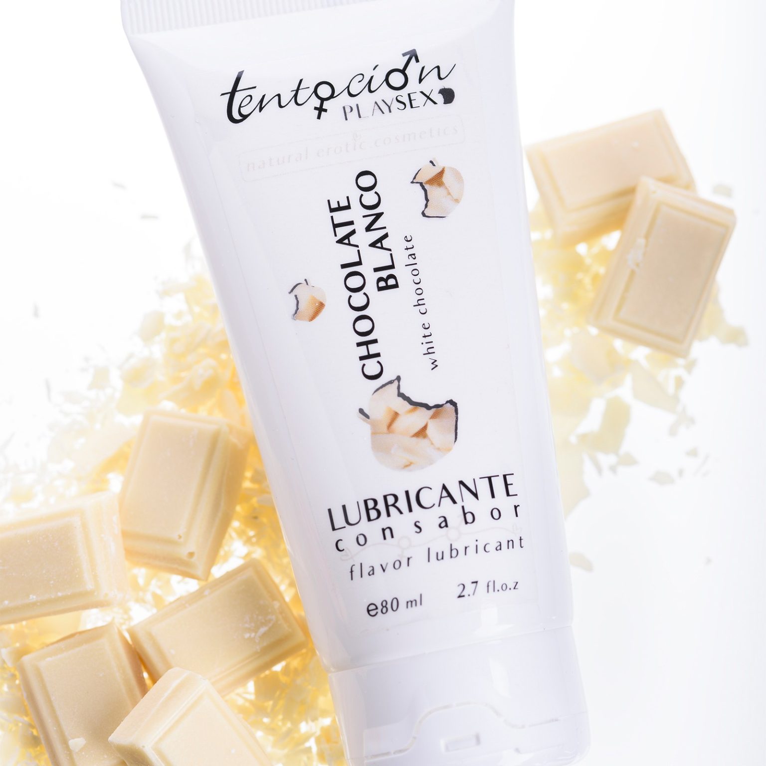 Flame Love Shop 9 LUBRIFICANTE COM SABOR A CHOCOLATE BRANCO 80ML TENTACIÓN PLAY SEX