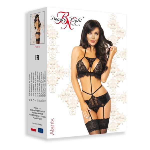 CONJUNTO DE 3 PEÇAS ALANIS PRETO BEAUTY NIGHT FASHION