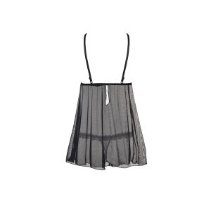 CAMISA DE NOITE E TANGA LAUREN PRETA BEAUTY NIGHT FASHION - Image 9