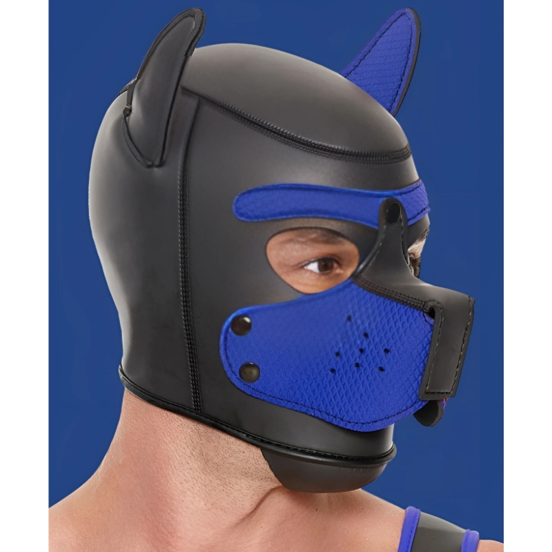 MÁSCARA DE CACHORRO PUPPY PLAY AZUL EM NEOPRENE