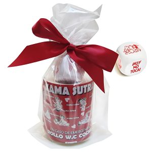 ROLO DE PAPEL DE WC E DADO COM POSIÇÕES DE KAMASUTRA