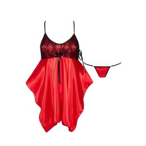 CAMISA DE NOITE E TANGA JULIETA VERMELHO BEAUTY NIGHT FASHION - Image 8