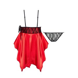 CAMISA DE NOITE E TANGA JULIETA VERMELHO BEAUTY NIGHT FASHION - Image 9