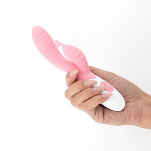 VIBRADOR COM ESTIMULADOR DE CLITÓRIS GUMMIE ROSA E LUBRIFICANTE À BASE DE ÁGUA INCLUÍDO CRUSHIOUS - Image 5