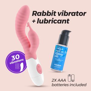 VIBRADOR COM ESTIMULADOR DE CLITÓRIS GUMMIE ROSA E LUBRIFICANTE À BASE DE ÁGUA INCLUÍDO CRUSHIOUS - Image 12