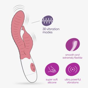 VIBRADOR COM ESTIMULADOR DE CLITÓRIS GUMMIE ROSA E LUBRIFICANTE À BASE DE ÁGUA INCLUÍDO CRUSHIOUS - Image 6