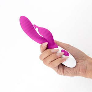 VIBRADOR COM ESTIMULADOR DE CLITÓRIS GUMMIE ROXO E LUBRIFICANTE À BASE DE ÁGUA INCLUÍDO CRUSHIOUS - Image 7