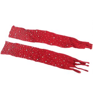 CONJUNTO DE REDE COM LUVAS E DIAMANTES VERMELHO LUVAS