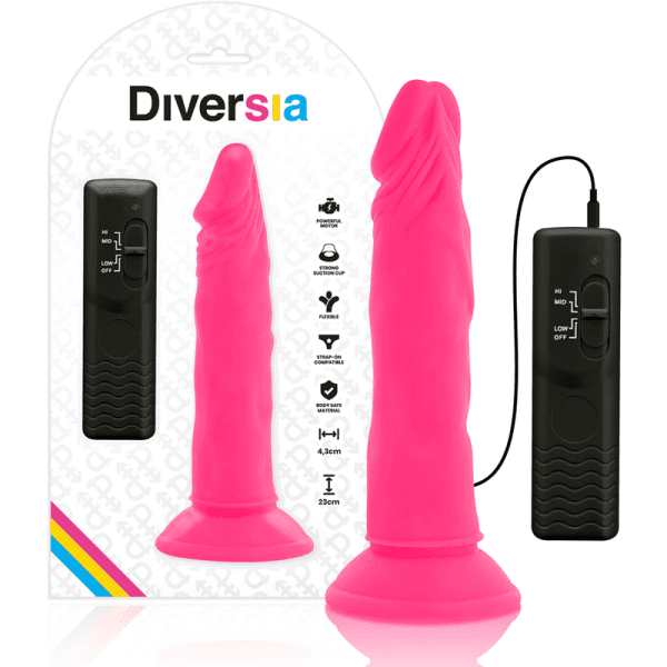 DILDO FLEXÍVEL COM VIBRAÇÃO (ROSA) | 23CM