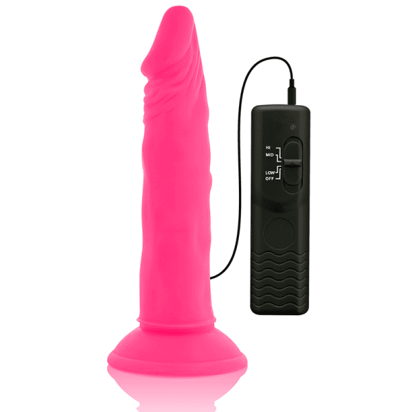 DILDO FLEXÍVEL COM VIBRAÇÃO (ROSA) | 23CM