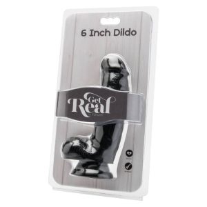 DILDO REALÍSTICO COM TESTÍCULOS GET REAL (PRETO) | 12 CM - Image 2