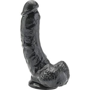 DILDO REALÍSTICO GET REAL COM TESTÍCULOS (PRETO) | 20 CM 2 DILDO GET REAL PRETO DE 20 CM COM TESTÍCULOS