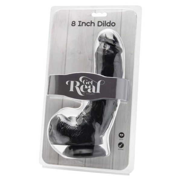 DILDO REALÍSTICO GET REAL COM TESTÍCULOS (PRETO) | 20 CM 1 DILDO REALÍSTICO GET REAL COM TESTÍCULOS (PRETO) | 20 CM