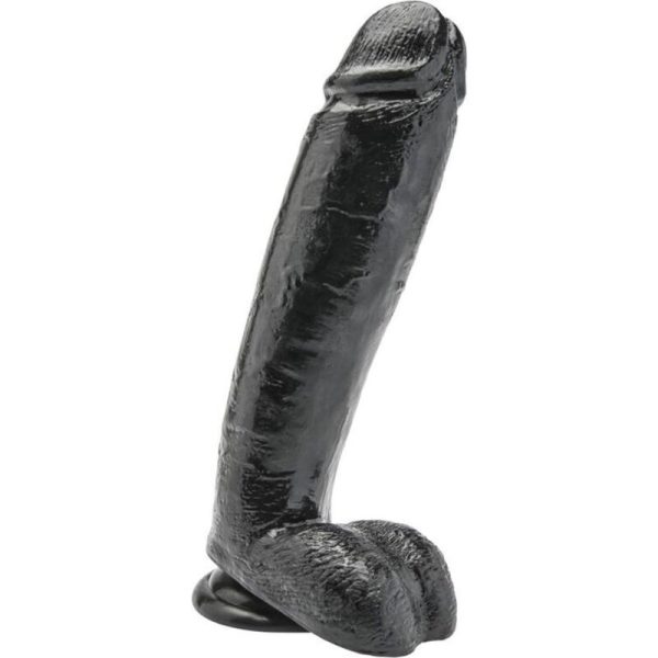 DILDO GET REAL PRETO DE 25 CM COM TESTÍCULOS