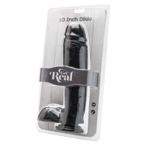 DILDO REALÍSTICO GET REAL COM TESTÍCULOS (PRETO) | 25,5 CM - Image 2