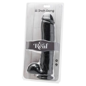 DILDO REALÍSTICO GET REAL COM TESTÍCULOS (PRETO) | 28 CM - Image 2