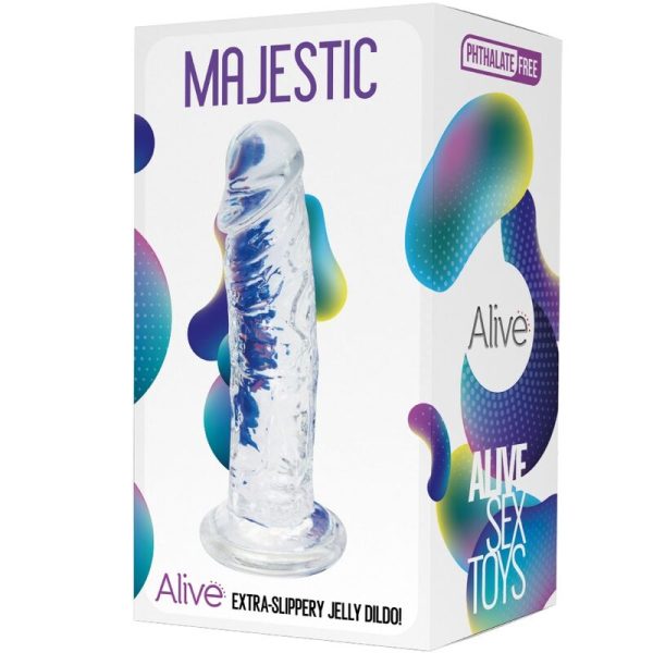 DILDO REALÍSTICO MAJESTIC TRANSPARENTE | 14.7 CM 1 DILDO REALÍSTICO MAJESTIC TRANSPARENTE | 14.7 CM