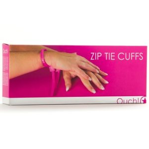 ALGEMAS DESCARTÁVEIS DE PLÁSTICO OUCH! ZIP TIE CUFFS ROSA - Image 1