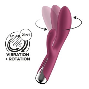 VIBRADOR SPINNING RABBIT 1 VERMELHO SATISFYER - Image 1
