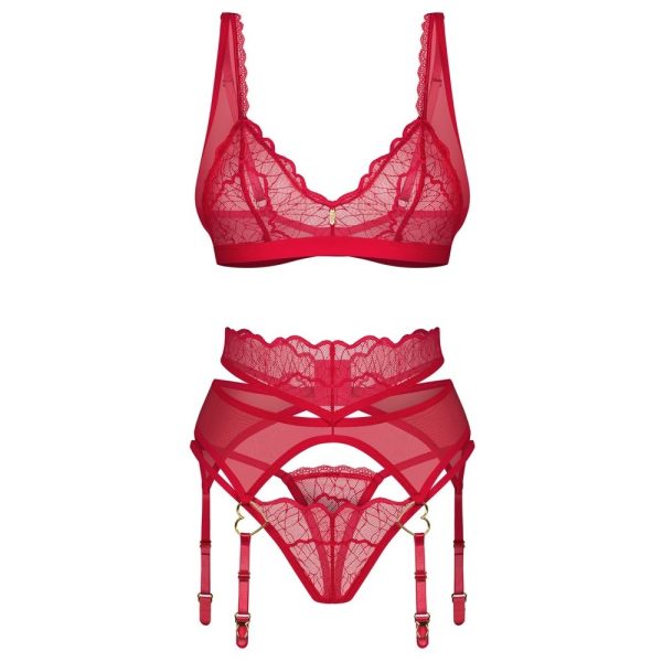 CONJUNTO DE 3 PEÇAS CUPIDE DESIR VERMELHO OBSESSIVE 4 CONJUNTO DE 3 PEÇAS CUPIDE DESIR VERMELHO OBSESSIVE