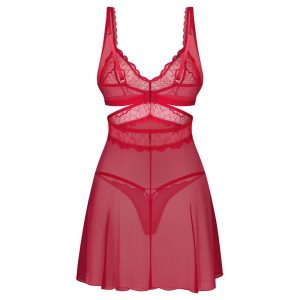CAMISA DE NOITE E TANGA CUPIDE DESIR VERMELHO OBSESSIVE - Image 4