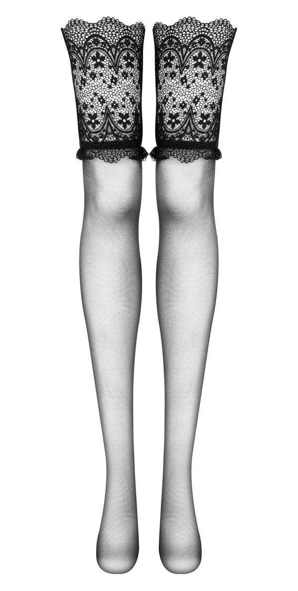 MEIAS DE LIGAS OBSIDIAN PRETAS BEAUTY NIGHT FASHION