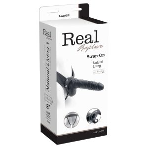 STRAP-ON OCO COM TESTÍCULOS REAL RAPTURE AIR FEELING 8" PRETO - Image 1