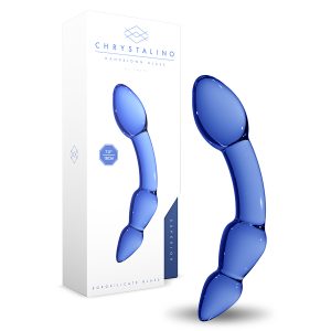 DILDO EM VIDRO SUPERIOR CHRYSTALINO AZUL - Image 3