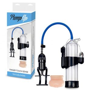 BOMBA PARA O PÉNIS VIBRATÓRIA COM MASTURBADOR FINGER TOUCH SENSE TRANSPARENTE - Image 2