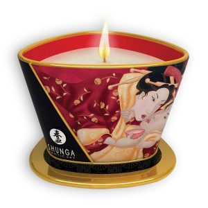 VELA DE MASSAGEM SHUNGA ROMANCE CHAMPANHE E MORANGO 170ML - Image 1