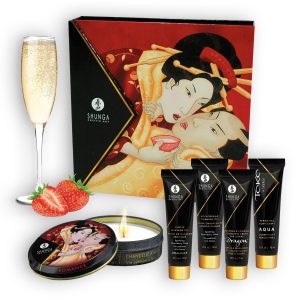 CONJUNTO SHUNGA SEGREDOS DE GEISHA MORANGO E CHAMPANHE - Image 1