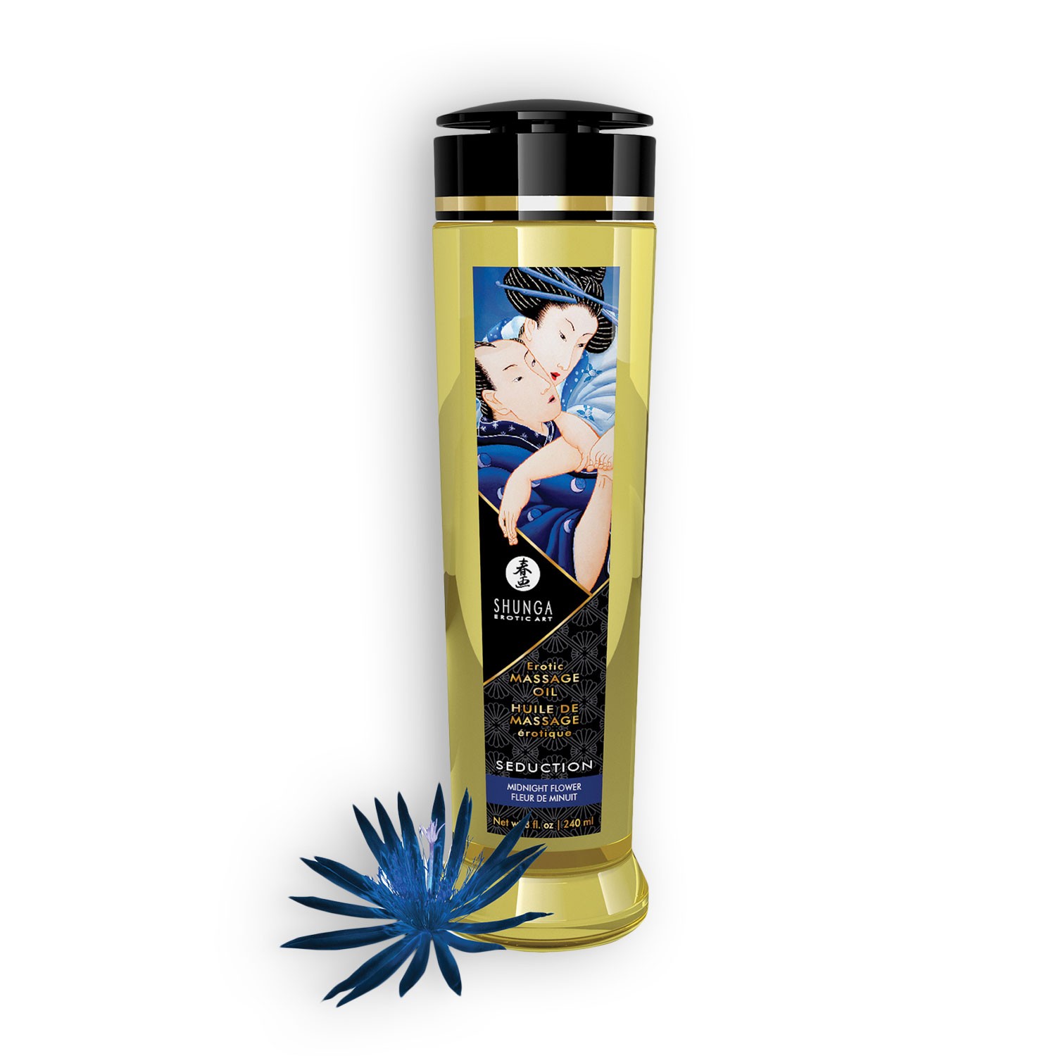 Flame Love Shop 8 ÓLEO DE MASSAGEM SHUNGA SEDUCTION MIDNIGHT FLOWER 240ML