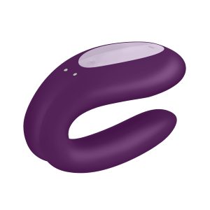VIBRADOR DOUBLE JOY COM APP SATISFYER ROXO - Image 1