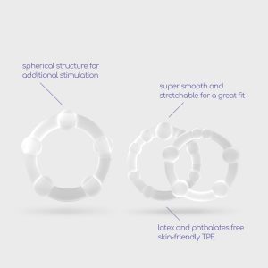 SET DE ANÉIS PENIANOS TRIPLE BEAD TRANSPARENTES CRUSHIOUS - Image 6