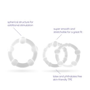 SET DE ANÉIS PENIANOS TRIPLE BEAD TRANSPARENTES CRUSHIOUS - Image 9