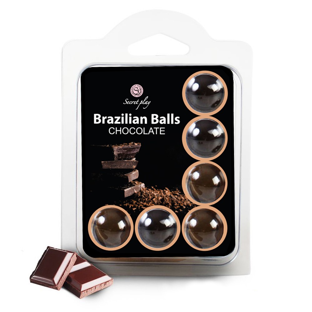 BOLAS LUBRIFICANTES BEIJÁVEIS BRAZILIAN BALLS SABOR A CHOCOLATE 6 X 4GR