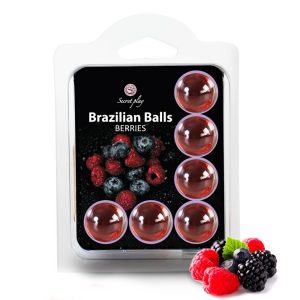 BOLAS LUBRIFICANTES BEIJÁVEIS BRAZILIAN BALLS SABOR A FRUTOS DO BOSQUE 6 X 4GR - Image 1
