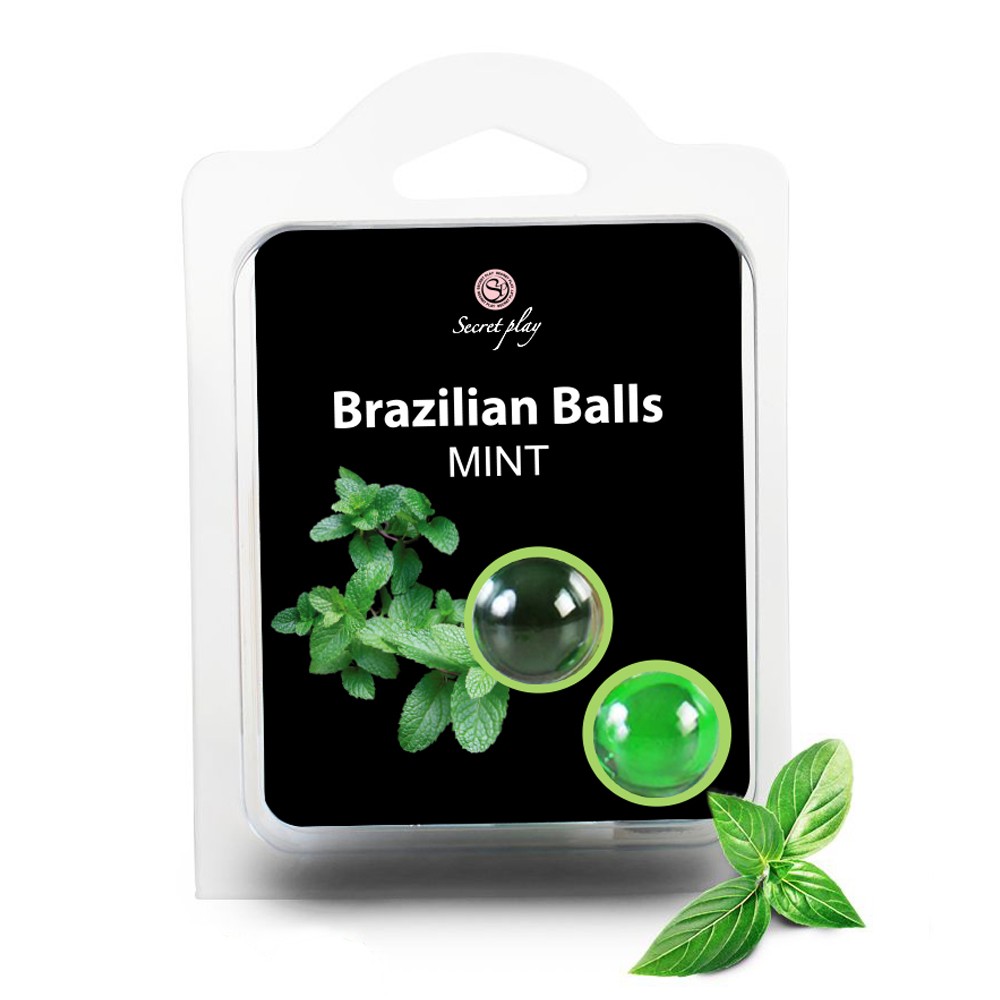 BOLAS LUBRIFICANTES BEIJÁVEIS BRAZILIAN BALLS SABOR A MENTA 2 X 4GR
