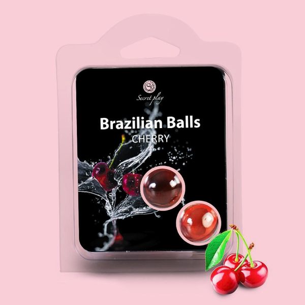 BOLAS LUBRIFICANTES BEIJÁVEIS BRAZILIAN BALLS SABOR A CEREJA 2 X 4GR