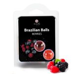 BOLAS LUBRIFICANTES BEIJÁVEIS BRAZILIAN BALLS SABOR A FRUTOS DO BOSQUE 2 X 4GR
