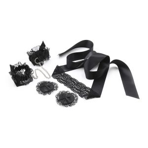 CONJUNTO DE RENDA PRETA LACE ME UP CRUSHIOUS - Image 1