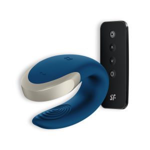 VIBRADOR DOUBLE LOVE COM APP SATISFYER AZUL - Image 1