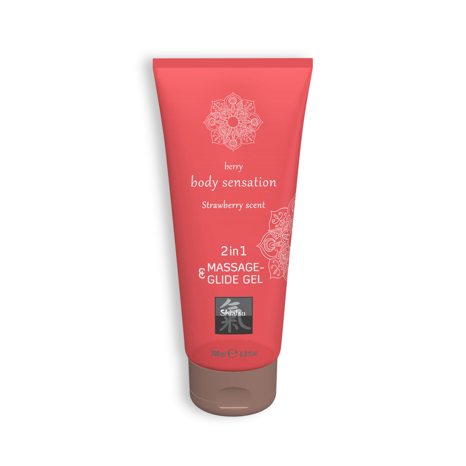 Flame Love Shop 17 GEL DE MASSAGEM E LUBRIFICANTE 2EM1 COM SABOR A MORANGO SHIATSU™ 200ML