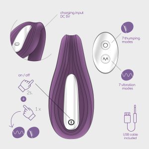VIBRADOR RECARREGÁVEL COM COMANDO PLEASURISER E OFERTA DE LUBRIFICANTE À BASE DE ÁGUA CRUSHIOUS - Image 3