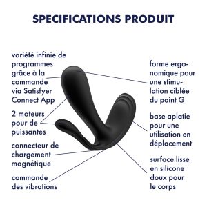 ESTIMULADOR DO PONTO-G E ANAL TOP SECRET + COM APP SATISFYER PRETO - Image 9