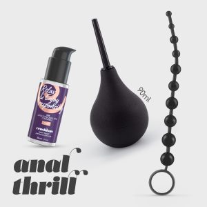 ANAL THRILL DUCHE ANAL 90ML COM LUBRIFICANTE ANAL 50ML E TIRA DE 10 PÉROLAS ANAIS CRUSHIOUS - Image 1