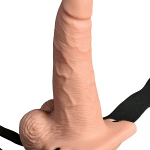 ARNÊS COM DILDO OCO RECARREGÁVEL 6" HOLLOW RECHARGEABLE STRAP-ON COM COMANDO FETISH FANTASY SERIES - Image 2
